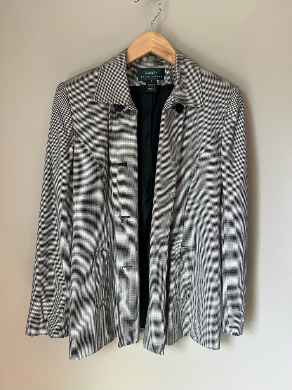 Ralph Lauren Women’s Gray Houndstooth blazer